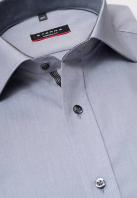 Pánska košeľa ETERNA Modern Fit sivá s kontrastom Smart Casual Non Iron