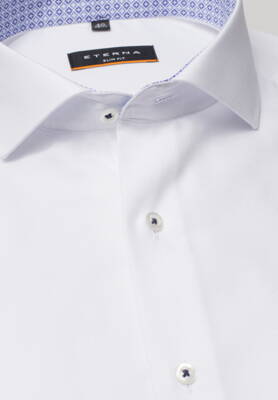 ETERNA Slim Fit pánska košeľa biela s kontrastom Royal Oxford Non Iron