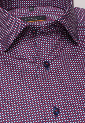 Pánska slim fit košeľa červeno modrá ETERNA sa vzormi s dlhým rukávom Non iron 41
