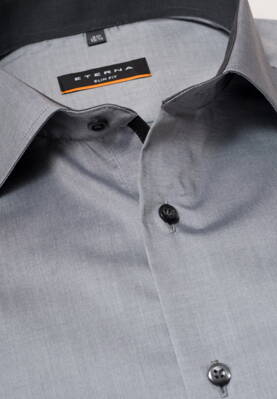 Sivý melír Smart Casual košeľa ETERNA Slim Fit stretch s kontrastom