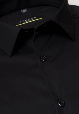 ETERNA Super Slim elastická košeľa pánska čierna nežehlivá úprava golier Mini Kent 40