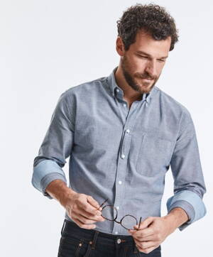 Russell pánska casual košeľa Button-down Bio bavlna 100% Oxford Slim fit