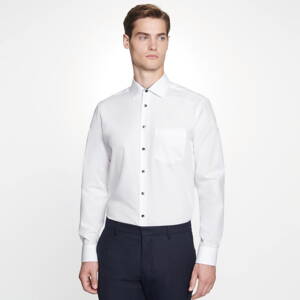 Pánska biela nežehlivá košeľa s kontrastom Regular fit s dlhým rukávom Seidensticker