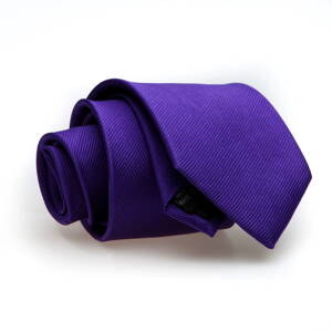Fialová kravata z hodvábu jednofarebná