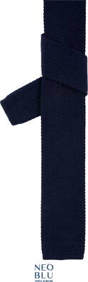 Pletená kravata v casual stylu Theo Neo Blu Navy