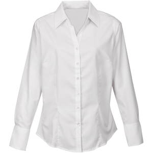 Firemná košeľa dámska biela dlhý rukáv 100 % bavlna s úpravou pre ľahké žehlenie