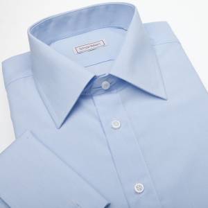 SmartMen spoločenská modrá košeľa s manžetovými gombíkmi Easy-care Slim fit