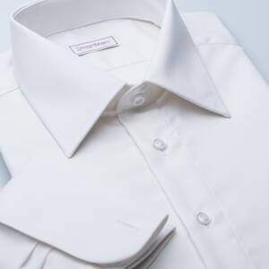 SmartMen svadobná smotanová košeľa s manžetovými gombíkmi Slim fit