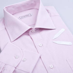SmartMen pánska klasická košeľa ružový prúžok - Business Regular fit